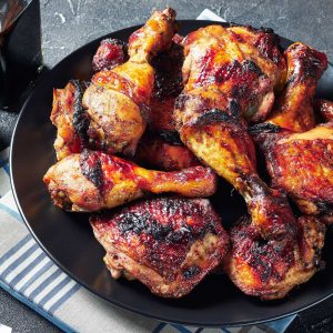 Grilled Chicken Breast or Thighs glazed to perfection with our Sweet and Tangy BBQ Sauce