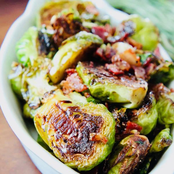 Maple Bacon Roasted Brussel Sprouts